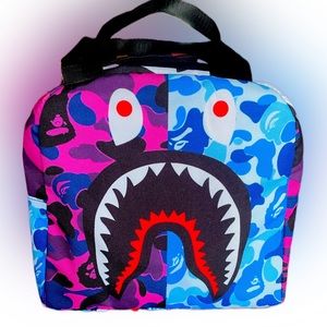 BAPE Camo Shark Tote Lunchbag Purple-Blue
